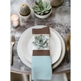 thumbnail image 2 of Blue Brown Morocco Cloth Napkins Set of 6 Reusable Dinner Napkins, Geometric Stripes Aqua Stitching Cocktail Napkin Washable Table Napkins for Wedding/Holiday Party/Baby Shower 20"x20", 2 of 7