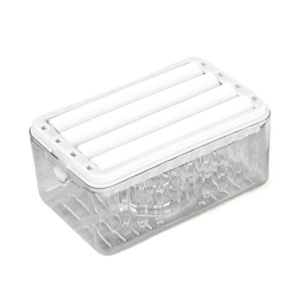 Recipiente para jabón Yuarrent transparente con rodillo y resistente a caídas en el baño gris