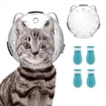 thumbnail image 2 of Bozal para Gatos para Acicalamiento, Casco con Bozal Transpirable para Gatos con 4 Zapatos de Silicona, Casco de Astronauta para Gatos, Casco Antimordeduras para Gatos M, 2 of 7