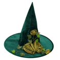 thumbnail image 4 of Sombrero de bruja de Halloween,Decoración de sombrero de bruja de Halloween Gorro de bruja verde,Sombrero de mago,accesorios versátiles para disfraz de cosplay,Artículos esenciales para, 4 of 9