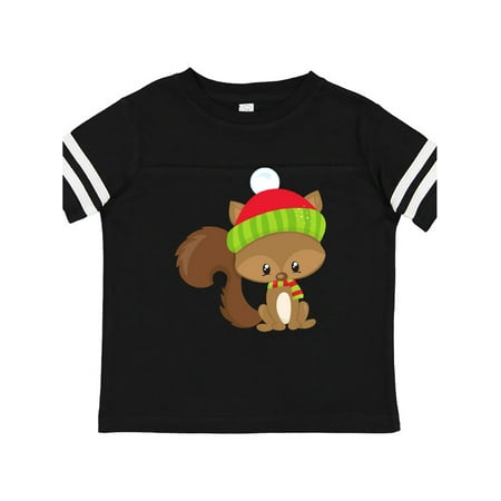 

Inktastic Cute Squirrel Squirrel With Hat Scarf Fluffy Tail Gift Toddler Boy or Toddler Girl T-Shirt