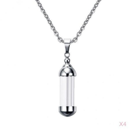 4x Glass Vial Necklace for Openable Glass Memorial Cremation Urn Necklace for Ashs Keepsake sule Pendant for Men Women Cremation Jewelry 4X Walmart