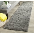 thumbnail image 3 of SAFAVIEH Florida Doug Floral Vines Geometric Shag Runner Rug, Grey, 2'3" x 13', 3 of 11
