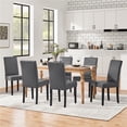thumbnail image 5 of Yaheetech Faux Leather Dining Room Chairs with Rubberwood Legs, Set of 2, Dark Gray, 5 of 7