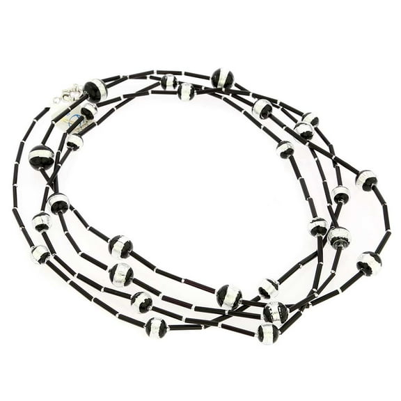 GlassOfVenice Murano Glass Notte D'Argento Necklace