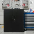 thumbnail image 3 of Metal Storage Cabinet, Locking Storage Cabinet with Adjustable Shelves, 36.2" H Steel Cabinet for Garage, Home, Office, Utility Room-Black, 3 of 6