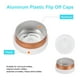 thumbnail image 3 of Uxcell Tapas Flip Off de 13 mm 200PCS Sellos Sin Rebabas Tapas Flip Off para Frascos de Vidrio Botellas Liofilizadas, Blanco/Dorado, 3 of 6