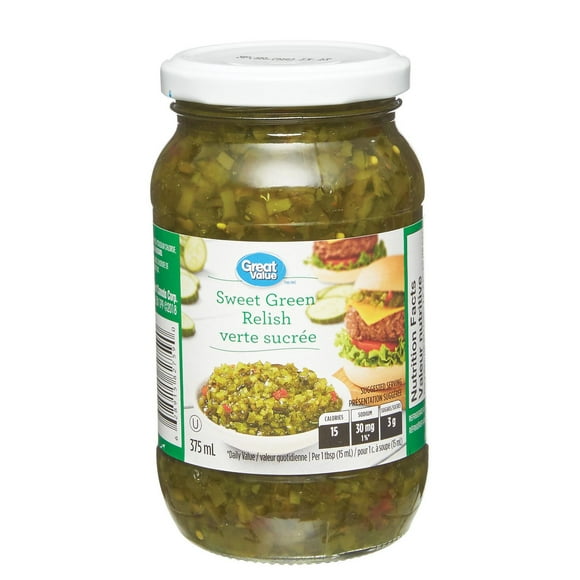 Relish verte sucrée Great Value 375 ml