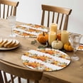 thumbnail image 4 of Fall Round Placemats Set of 4 Harvest Orange White Pumpkin Place Mats Thanksgiving Woven Placemat Pine Cones Maple Leaf Circle Braided Table Mat for Kitchen Dining Table Party Home Decor 15 Inch, 4 of 9