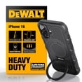 thumbnail image 1 of Funda de teléfono DEWALT con anillo magnético giratorio de 360° para iPhone 16, 1 of 9