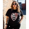 thumbnail image 3 of T Shirts for Women Short Sleeve Cotton Crewneck T-Shirt, Cute Cartoon Panda Balloon Tee Tops Casual Basic T-Shirts, XS-5XL Black XL, 3 of 7
