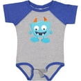 thumbnail image 3 of Inktastic Cute Monster, Blue Monster, Funny Monster, Horns Boys or Girls Baby Bodysuit, 3 of 5