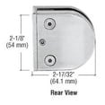 thumbnail image 5 of CRL Z312BS Brushed Stainless Z-Series Round Type 2" Radius Base Stainless Steel Clamp for 1/2" Glass, 5 of 6