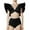 Black, variant on TSADFHJI Women's Solid Color Mesh Ruffled High Waist Shirring Sexy Backless Bikini Two Piece Swimsuit Plus Size Bras for Women with Underwire Plus Size Bras for Women Crotchless White S