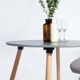 thumbnail image 4 of Topcobe Dining Table, Modern MDF & Metal Kitchen Table for Home Office Furniture, Coffee Table With Round Beech Wood Legs, Gray, 4 of 5