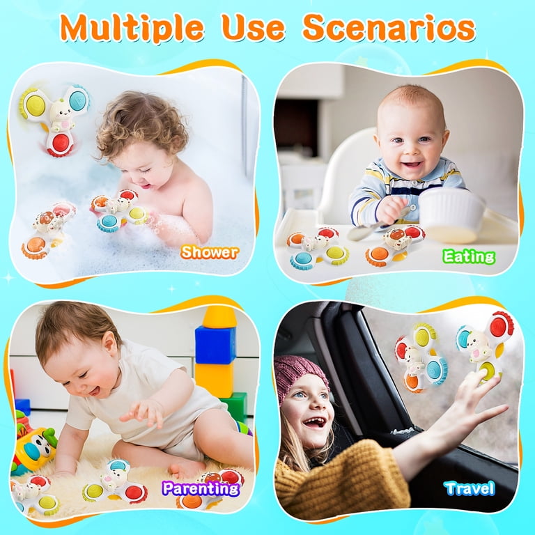 BIU BLASTER Suction Cup Spinner Toys, 3-Pack photo 4