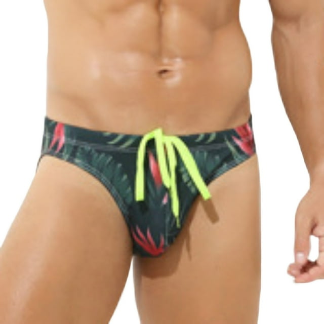 TSADFHJI Men Swim Trunks Knee Length Male Seaside Beach Sports Camouflage Multicolored Triangle Drawstring Swim Trunks L Black