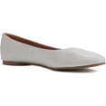 thumbnail image 4 of kreme Soda Women Shoes Ballet Flat Comfortable Gel Insole Round Toe White PU (White, 5.5), 4 of 5