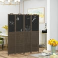 thumbnail image 2 of HOMCOM 5.5' 4 Panel Room Divider, Indoor Privacy Screens for Home, Brown, 2 of 8