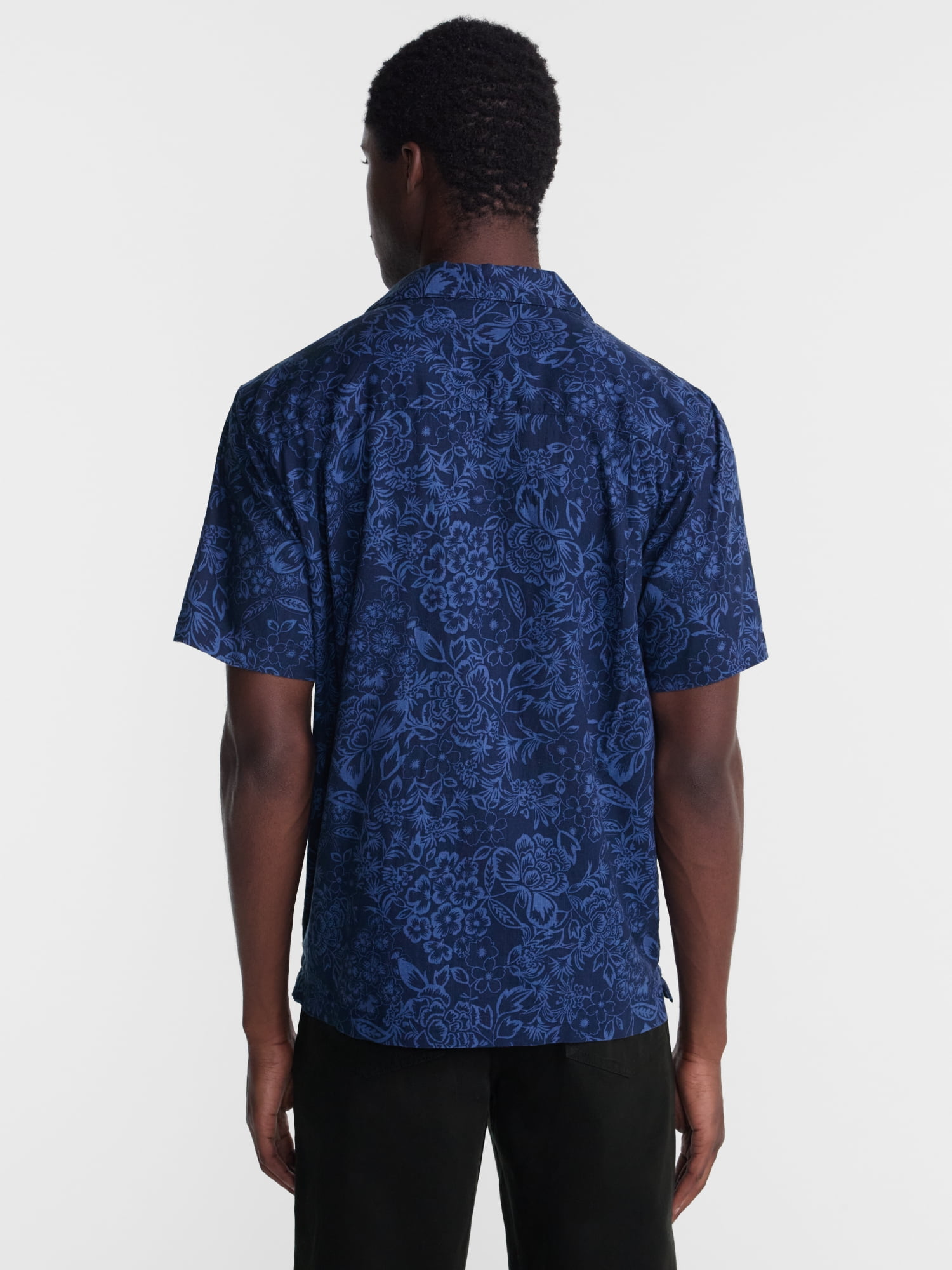 George Men's Linen Blend Holiday Camp Shirt, Sizes XS-3XL, LT-4XLT, 2XB-6XB