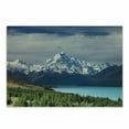 thumbnail image 1 of Landscape Cutting Board, Mount Cook and Pukaki Lake in New Zeland Landmark Scenic Scenery Forest, Decorative Tempered Glass Cutting and Serving Board, Small Size, Blue White Green, by Ambesonne, 1 of 1