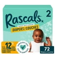 thumbnail image 1 of Rascals Premium Absorbent Baby Diapers, Size 2, Small Carton, 72 Count, 1 of 9