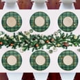 thumbnail image 7 of Ryvnso Grid Dark Green Lattice Round Plate Mats Dining Table Placemat Set of 4 for Holiday Decoration, 7 of 7