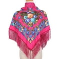 thumbnail image 6 of Soumake Ethic Style Floral Print Shawl Fringed Elegant Soft Warm Fall Winter Middle-Aged Elderly Women Square Blanket Scarf Neck Wrap Fashion, 6 of 7