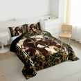 thumbnail image 3 of jejeloiu 3D Texas Stars Full Size Comforter Sets,Rustic Farmhouse Cabin Bedding Comforter Set,Brown Maples Bedding Sets For Men Women,Super Cozy Room Decor Reversible,3 Pieces, 3 of 8