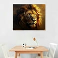thumbnail image 2 of Nawypu Large Lion Canvas Wall Art, lion king with crown Black Gold, Wall Decor Africa wild animals, Prints Pictures for Man Living Room Bedroom Bathroom Home Decor Ready to Hang, Modern Art, Arts, 2 of 6