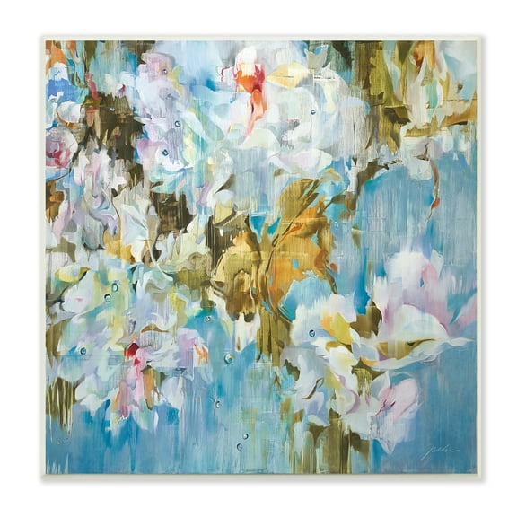 Stupell Industries Abstract Flower Blossoms Branches Nature White Petals Painting Unframed Art Print Wall Art, Design by Liz Jardine