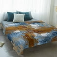thumbnail image 4 of Blue Brown Abstract Blanket Soft Cozy Warm Throw Blanket for Couch, Plush Fuzzy Flannel Fleece Blankets for Sofa, Gradient Vintage Oil Painting Modern Art Bed Blankets Gifts for Men, 50"x80", 4 of 9