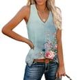 thumbnail image 2 of UPPADA Débardeurs d'Été pour Femmes à Col en V, Laçage à l'Avant, T-Shirts, Chemises Sans Manches, Coupe Ample, Chemises Confortables, Tenues de Plage, Multicolore, P, 2 of 8
