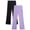 Lilac/Black, variant on RBX Girls Leggings - 2 Pack Stretchy Girl Flare Leggings with Pockets Yoga Pants for Girls (7-16)