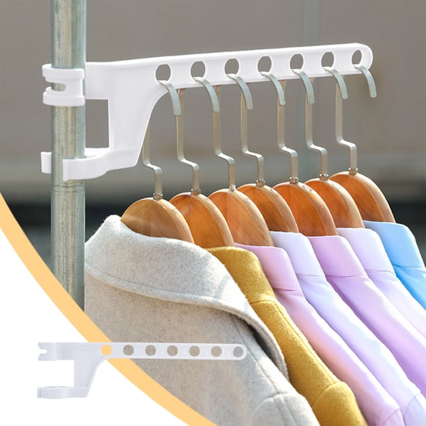 Gancho para colgar ropa de varios orificios | Tendedero que ahorra espacio | Organizador de armario de plástico para viajes a dormitorios en casa | Almacenamiento multifunción ajustable | 1 pieza