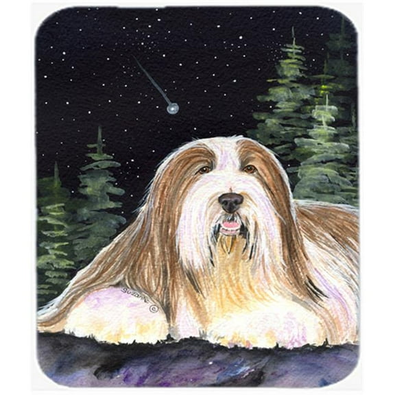 Starry Night Bearded Collie Mouse Pad, Hot Pad or Trivet