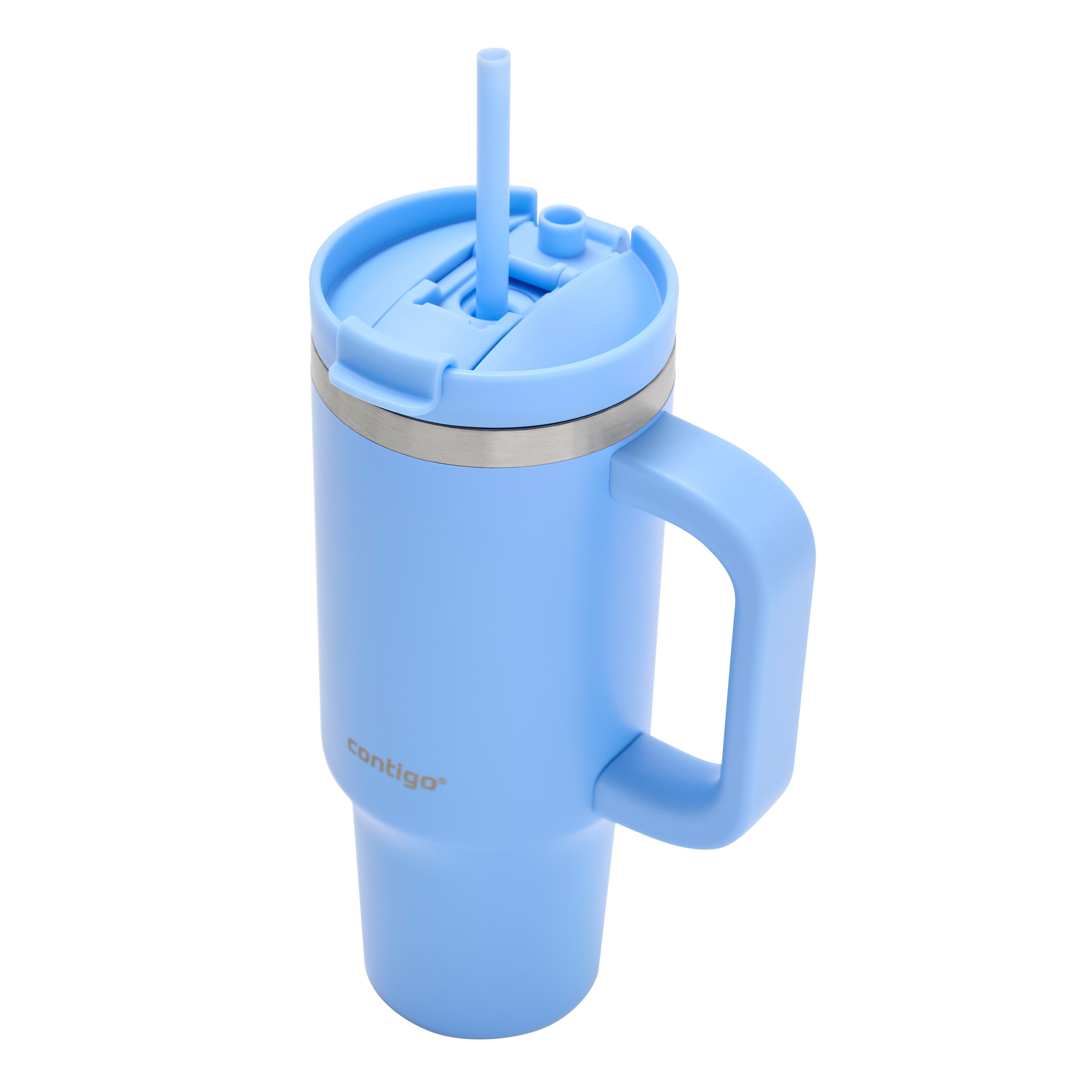 Contigo Streeterville Leak-Proof Tumbler, 30 oz (887 ml), Stainless Steel Water Bottle with Straw, Daydream Blue
