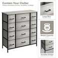 thumbnail image 5 of Sorbus Dresser with 12 Faux Wood Drawers - Storage Unit Organizer Chest for Clothes - Bedroom, Hallway, Living Room, Closet, & Dorm Furniture - Steel Frame, Wood Top, & Easy Pull Fabric Bins, 5 of 7