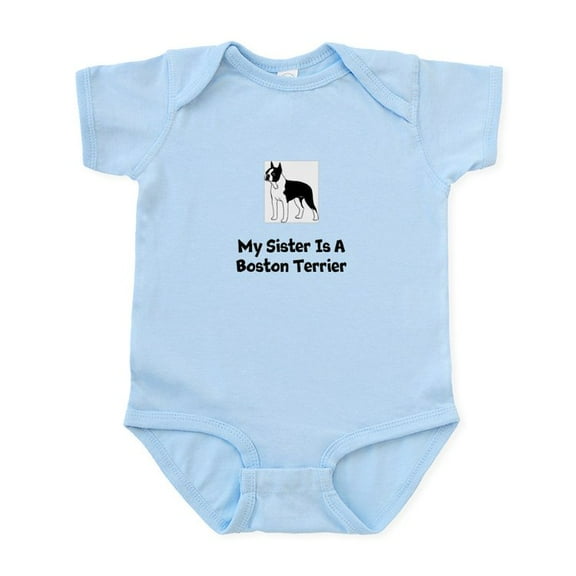 CafePress - My Sister Is A Boston Terrier Infant Body Suit - Baby Light Bodysuit, Size Newborn - 24 Months