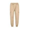 thumbnail image 2 of Seyurigaoka Men’ s Trousers Solid Color High Waist Pants with Multiple Pockets, 2 of 8