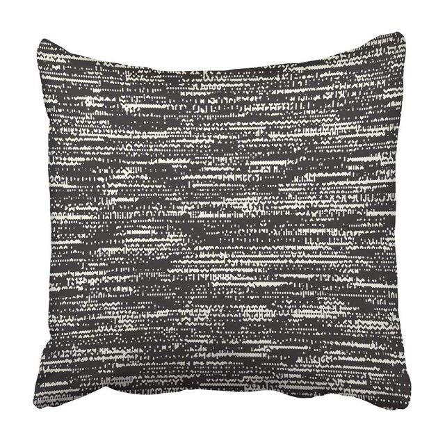 ABPHQTO Black Melange Abstract Variegated Flecked White Irregular Charcoal Glitch Mottled Space Funda de almohada 45x45 cm