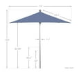 thumbnail image 5 of California Umbrella  6' Sq. Aluminum Frame, Fiberglass Rib Patio Umbrella, Push Open, Anodized Sliver Finish, Sunbrella Fabric Air Blue, 5 of 5