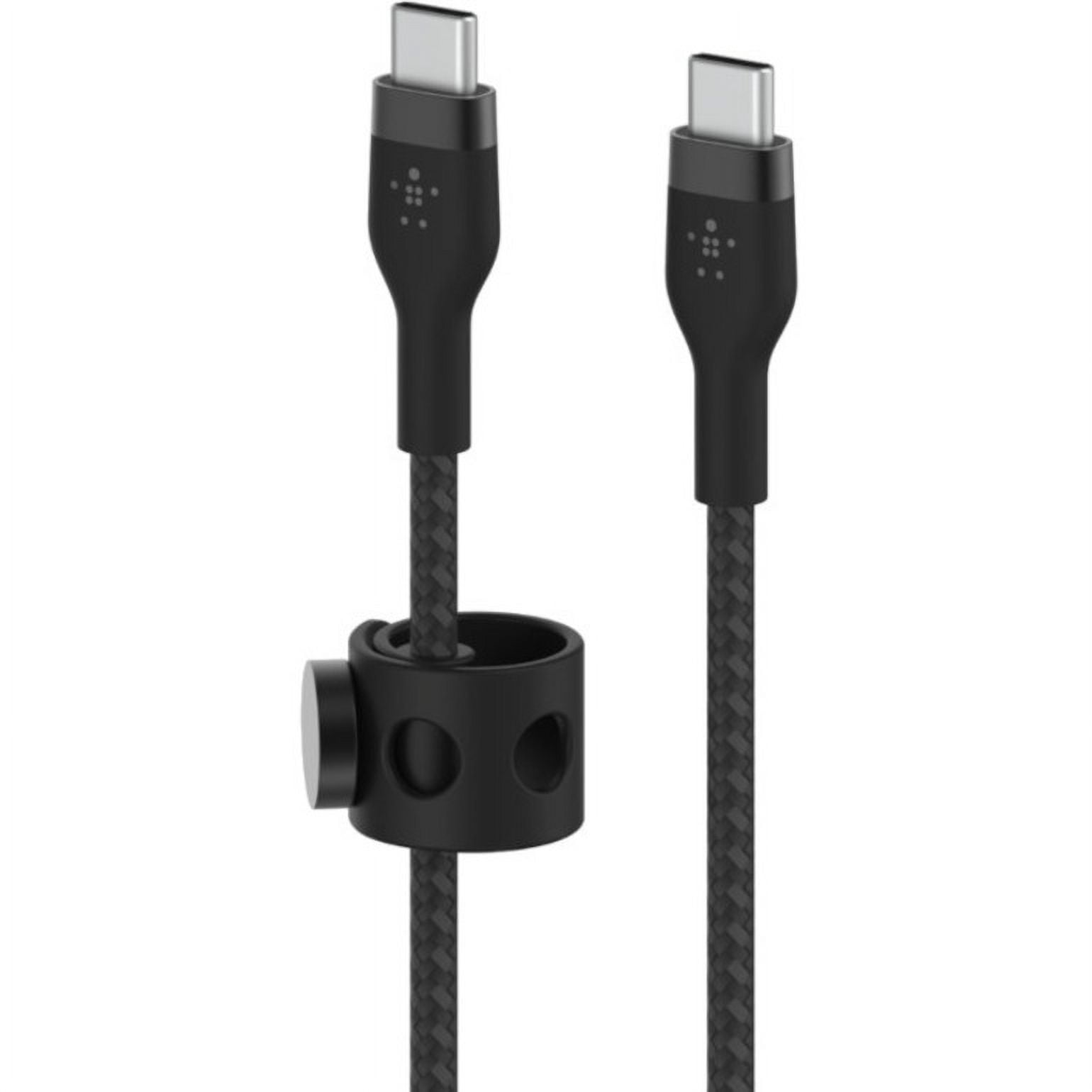 Belkin BoostCharge Pro Flex Braided USB-C to USB-C Charger Cable (2M/6.6ft), USB-IF Fast Charging Cable for iPhone 16 Series, Macbook Pro, iPad Pro, Galaxy S25, S24, Nintendo Switch 2 & More - Black