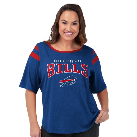 Women's G-III 4Her by Carl Banks Royal Buffalo Bills Plus Size Linebacker T-Shirt