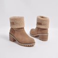 thumbnail image 1 of Botas de invierno para mujer, botas cortas de nieve aterciopeladas, cálidas, sin cordones, con tacón grueso y tobillo corto, 1 of 3
