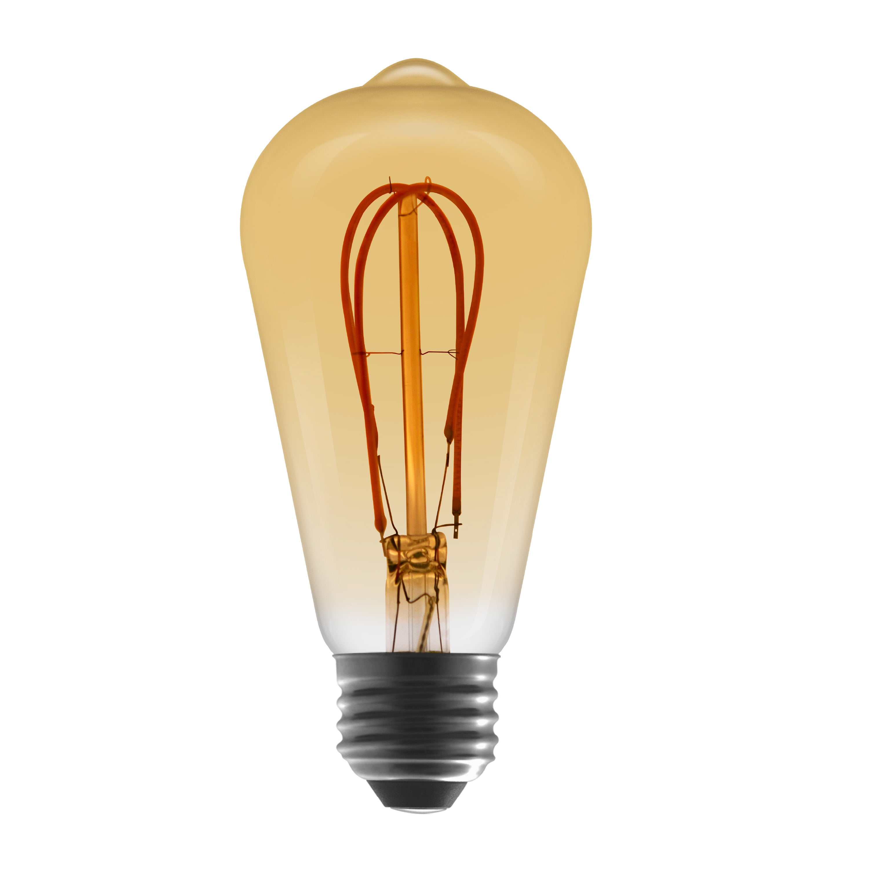 (2 pack) Better Homes & Gardens ST19 Vintage LED Light Bulb, 60 W Eqv, Dim, E26, Amber Glass Finish - 2 Pk