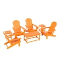 thumbnail image 2 of WestinTrends Malibu 7-Pieces Outdoor Patio Furniture Set, All Weather Outdoor Seating Plastic Adirondack Chair Set of 4, Coffee Table and 2 Side Table, Orange, 2 of 13