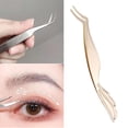 thumbnail image 1 of Pinza de pestañas Herramienta aplicadora de pinza de precisión profesional Fácil aplicación y eliminación de pestañas para salón de maquillaje Amigas dorado Baoblaze Pinza de pestañas, 1 of 5