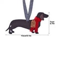 thumbnail image 2 of Christmas Dachshund Ornaments, Funny Wooden Puppy Xmas Tree Decorations with Lanyard, Dog Shaped Hanging Pendants Christmas Decor Supplies for Xmas Tree, Pet Lovers, Holiday, Party, Door, 2 of 3