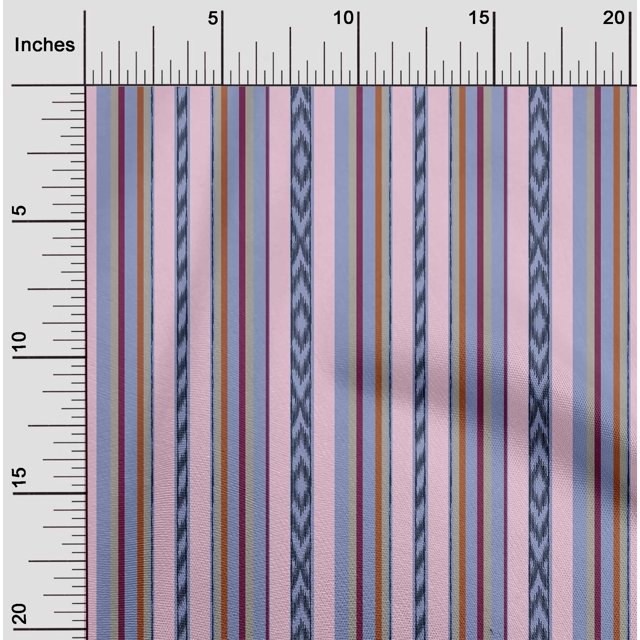 oneOone Viscose Chiffon Fabric Stripe Ikat Print Fabric BTY 42 Inch Wide